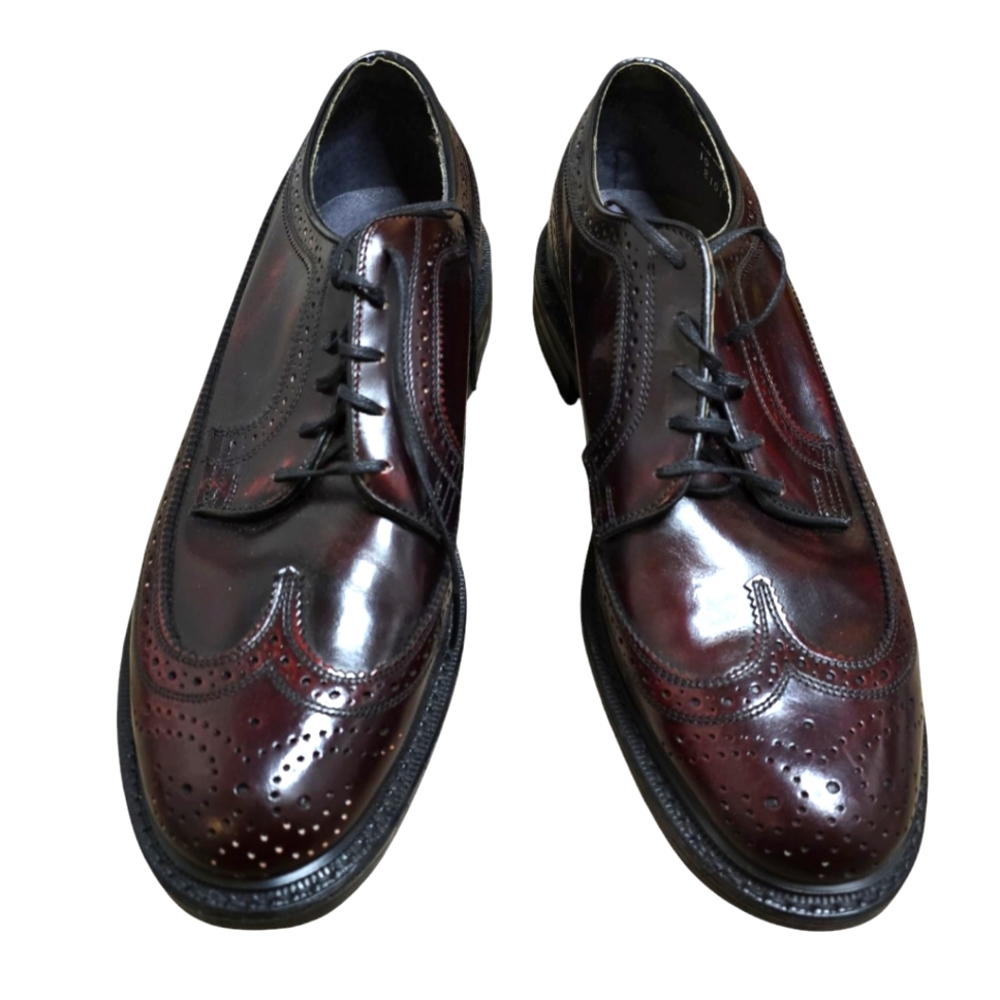 British Walkers Long Wingtip Oxford Custom Dress Shoes Burgundy Men Size 10 D